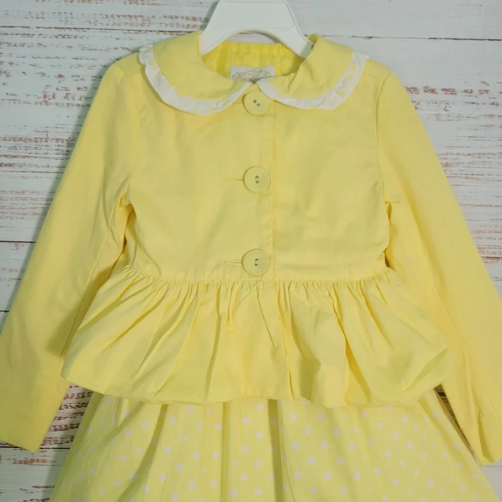 NWT Heirlooms By Polly Flinder Girls 4T Yellow Two-piece Dress Outfit